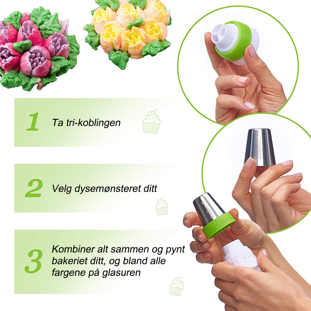 Kremmerhus for Kakepynt | Stainless Steel Tuter - 13 pcs.