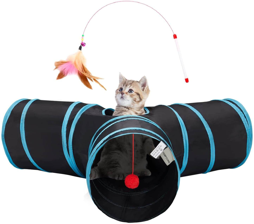 Funny collapsible katteleke tunnel for play and rest