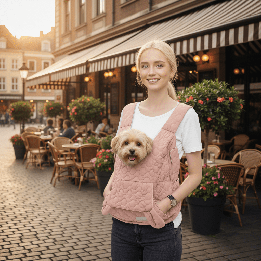 Kjäledyrbärer for secure travel with adjustable strap