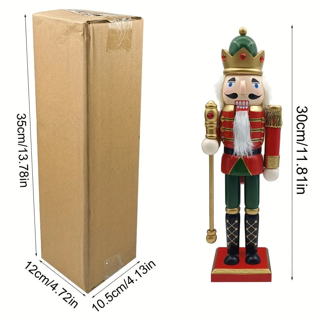 30 cm Nutcracker Christmas Decoration – Classic Wooden Figure