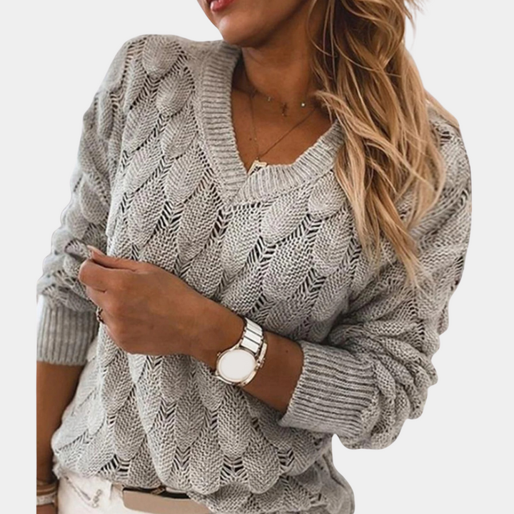 Women Knitted V-neck Jumper – Comfortable &amp; Stylish for Everyday life