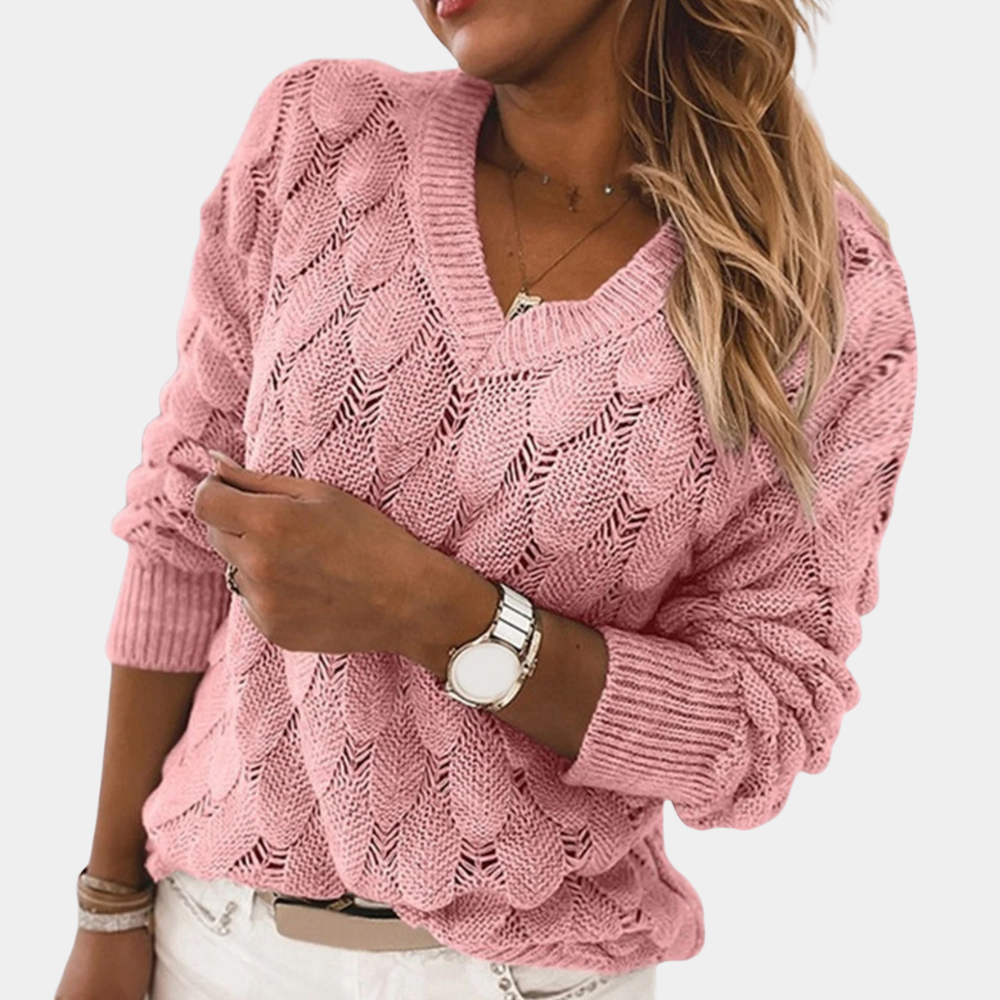 Women Knitted V-neck Jumper – Comfortable &amp; Stylish for Everyday life