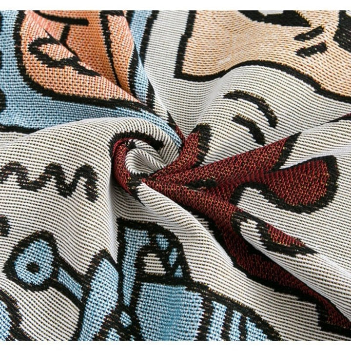 Cozy Throw Blanket with Animated Puzzle Design and Dusker