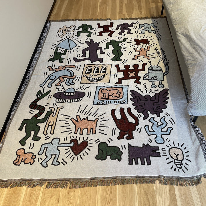 Cozy Throw Blanket with Animated Puzzle Design and Dusker
