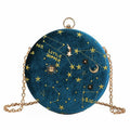 Cosmic flöyelsveske with star - and moon design for women