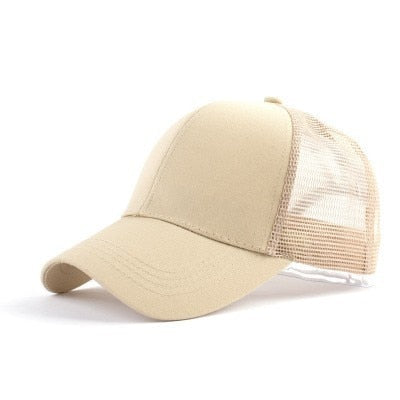 Women rotete hair top baseballcaps with hestehale opening