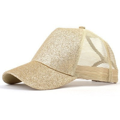 Women rotete hair top baseballcaps with hestehale opening