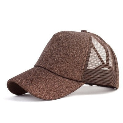 Women rotete hair top baseballcaps with hestehale opening
