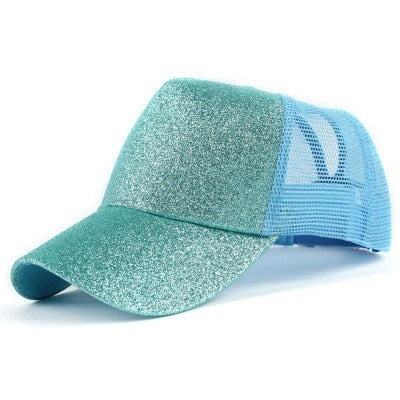 Women rotete hair top baseballcaps with hestehale opening