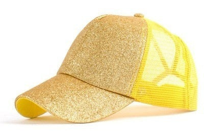 Women rotete hair top baseballcaps with hestehale opening