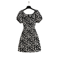 Women flower *mini dress with puffer more