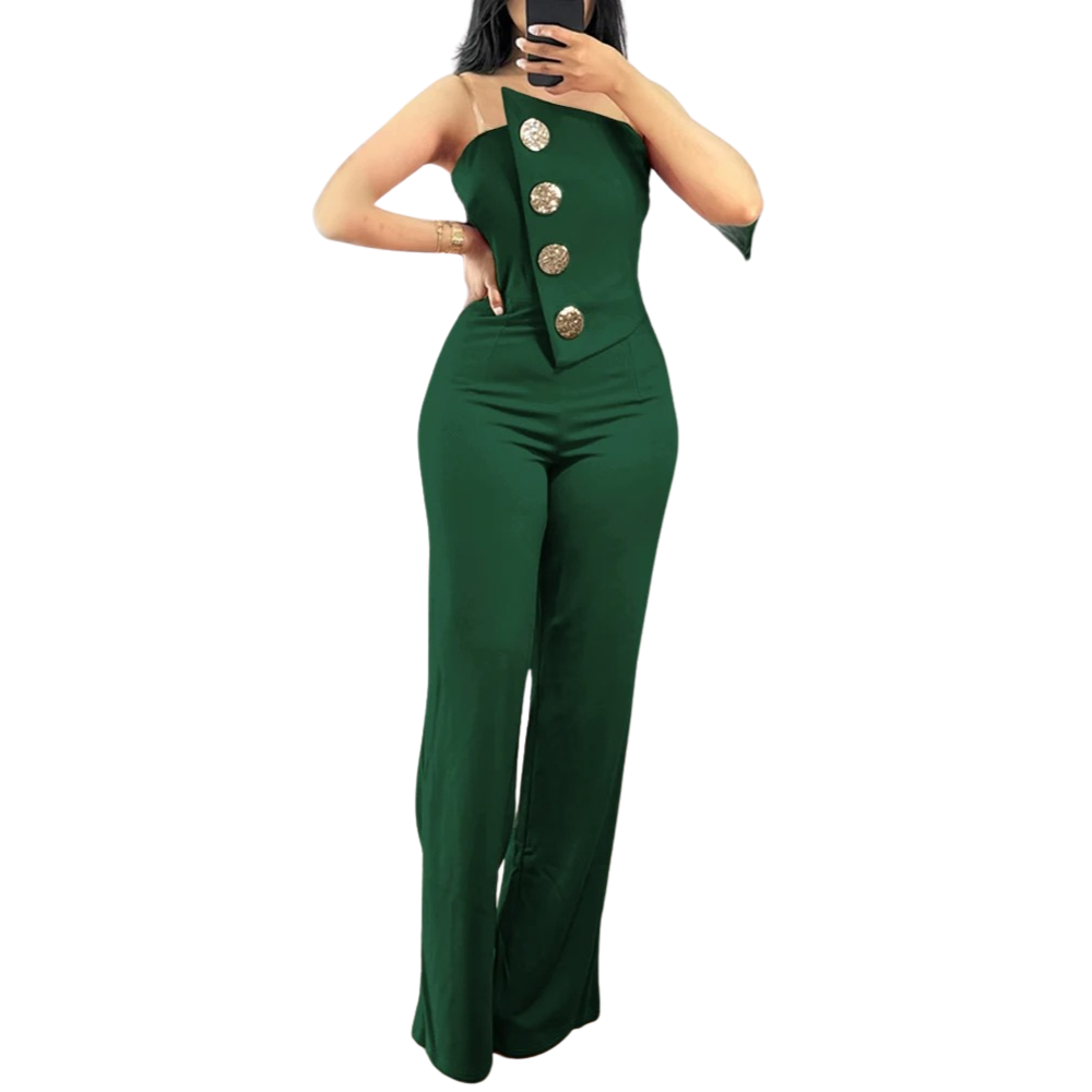 Women assymetrical bandeau-jumpsuit