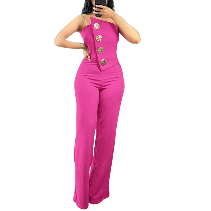Women assymetrical bandeau-jumpsuit