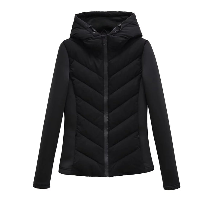 Leichte Steppjacke für Damen mit Kapuze und versteckten Taschen
