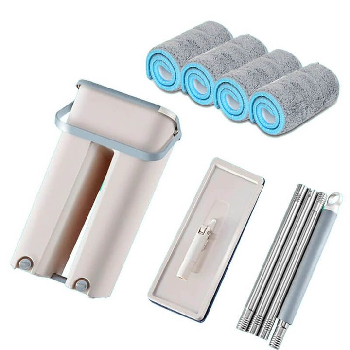 Microfiber Floor Mop with Self-Wringing Bucket for Easy Cleaning
