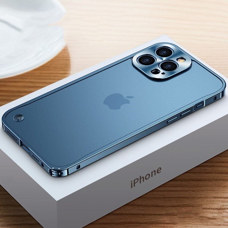 Minimalist aluminum frame for iPhone with shock protection