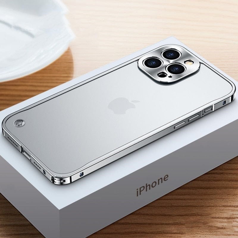 Minimalist aluminum frame for iPhone with shock protection