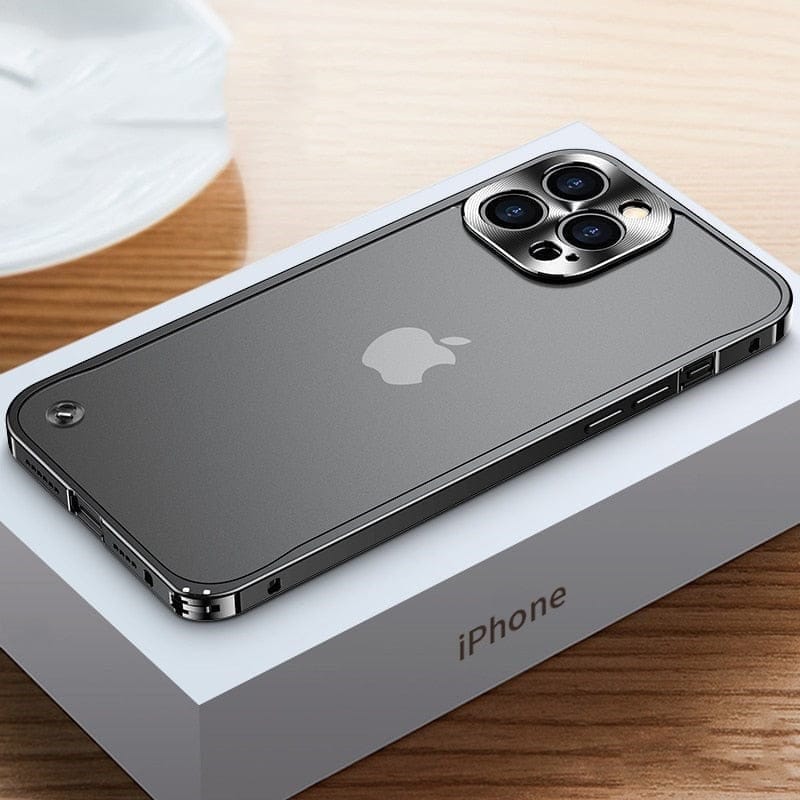 Minimalist aluminum frame for iPhone with shock protection