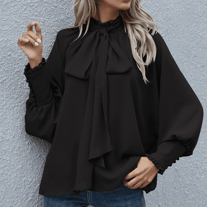 Women Long-sleeved Blouse – Minimalist Elegance for Every Occasion