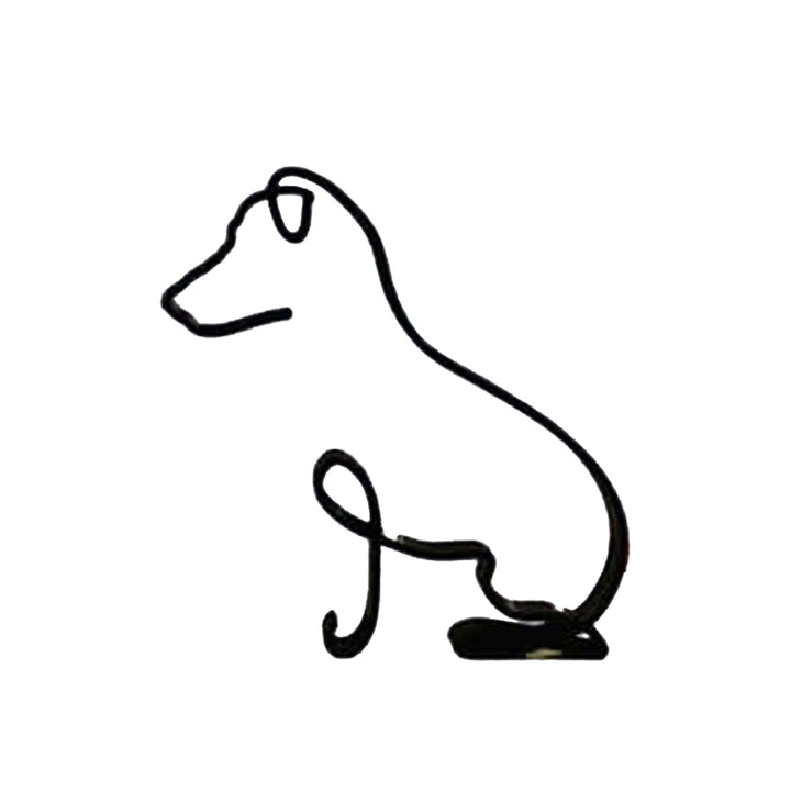 Minimalist Metal Dog Sculpture for Home and Office