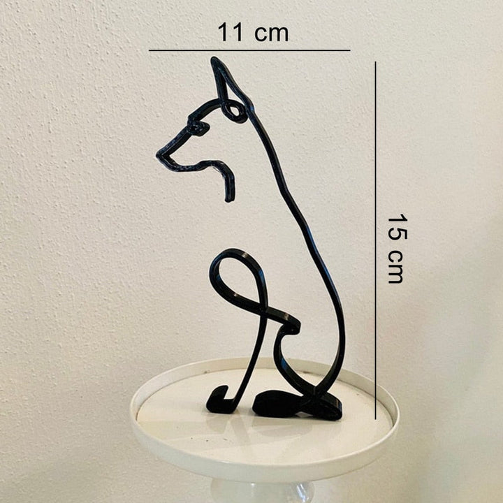 Minimalist Metal Dog Sculpture for Home and Office