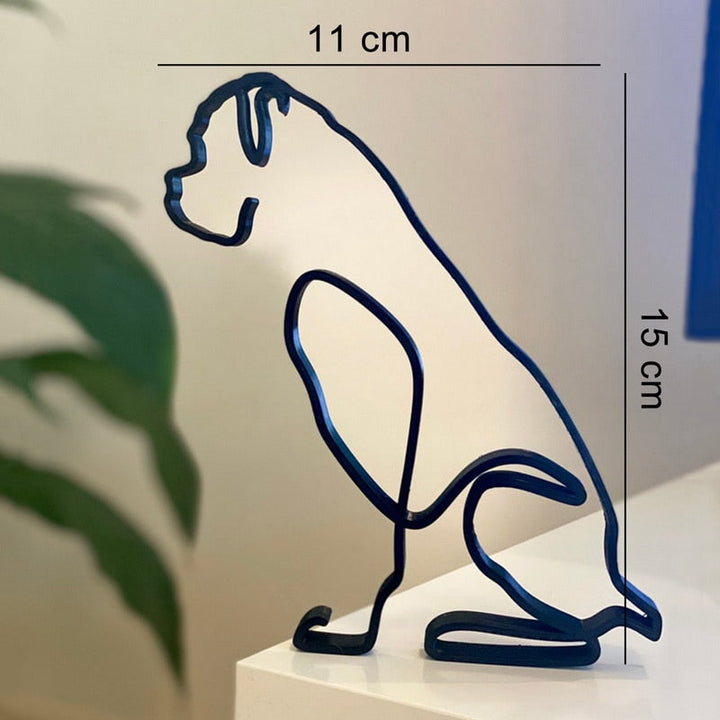 Minimalist Metal Dog Sculpture for Home and Office