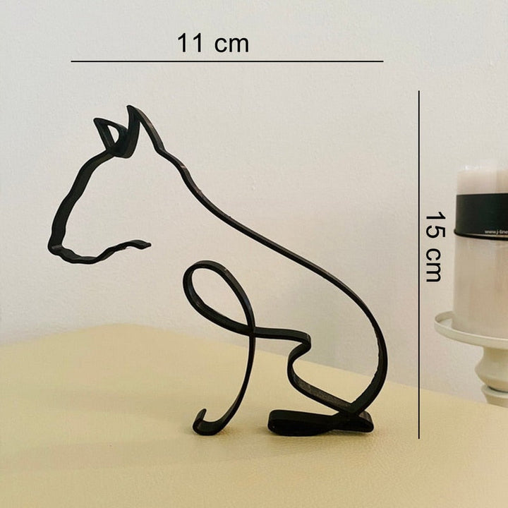 Minimalist Metal Dog Sculpture for Home and Office