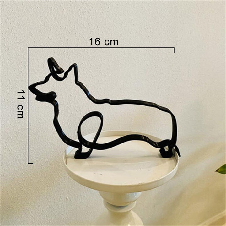 Minimalist Metal Dog Sculpture for Home and Office