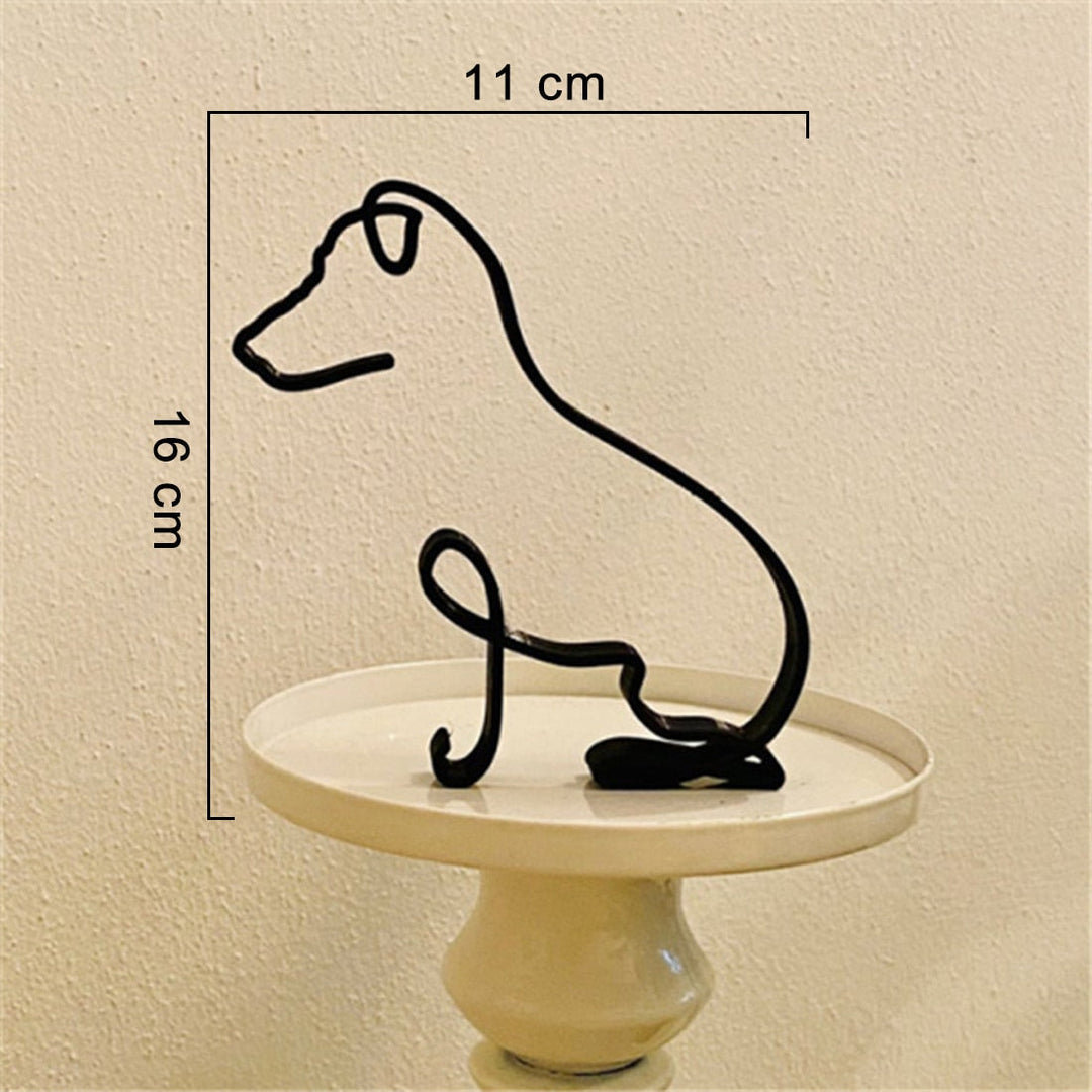 Minimalist Metal Dog Sculpture for Home and Office