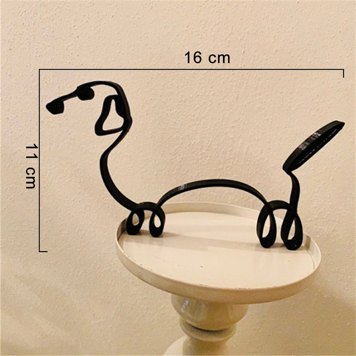 Minimalist Metal Dog Sculpture for Home and Office