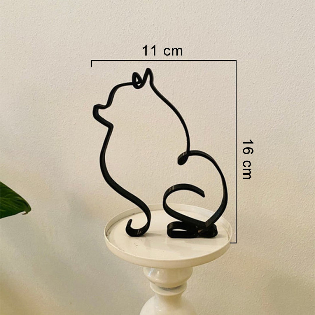 Minimalist Metal Dog Sculpture for Home and Office