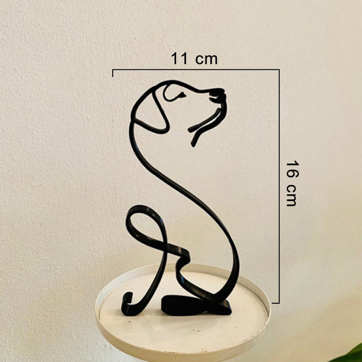 Minimalist Metal Dog Sculpture for Home and Office