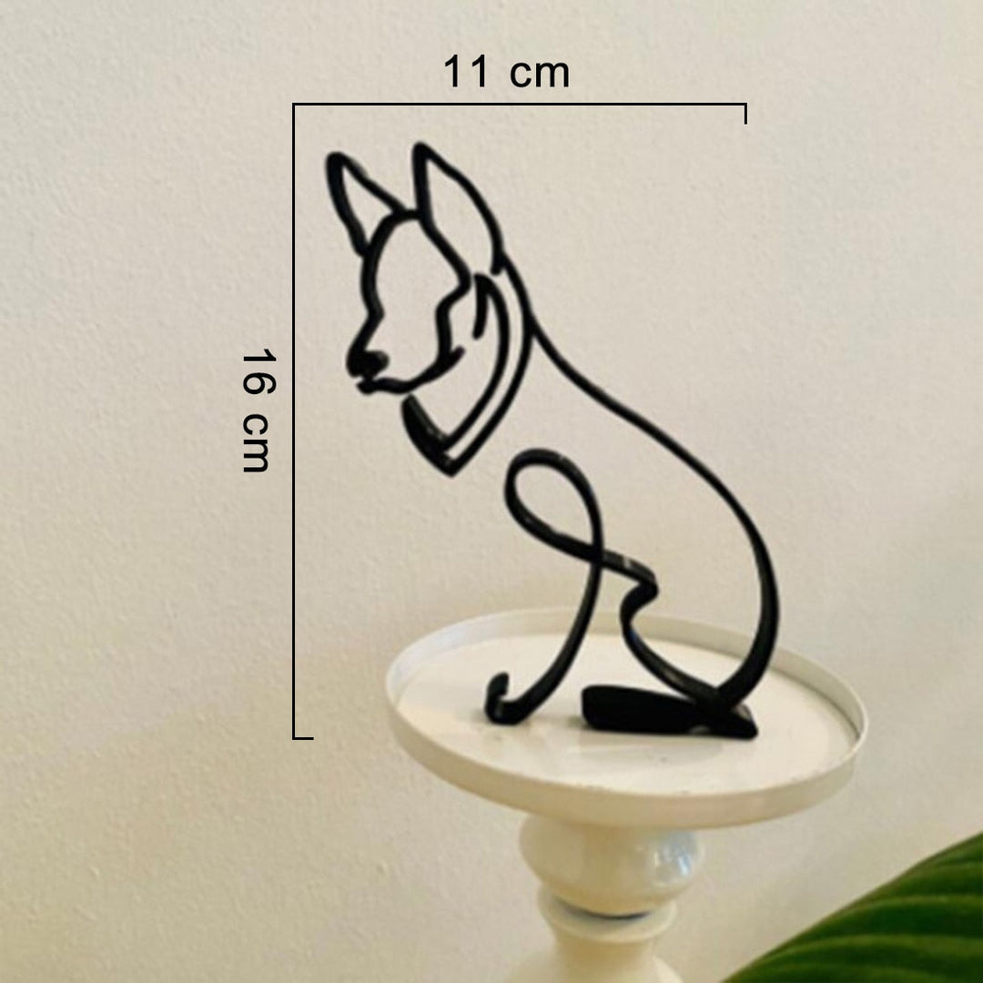 Minimalist Metal Dog Sculpture for Home and Office