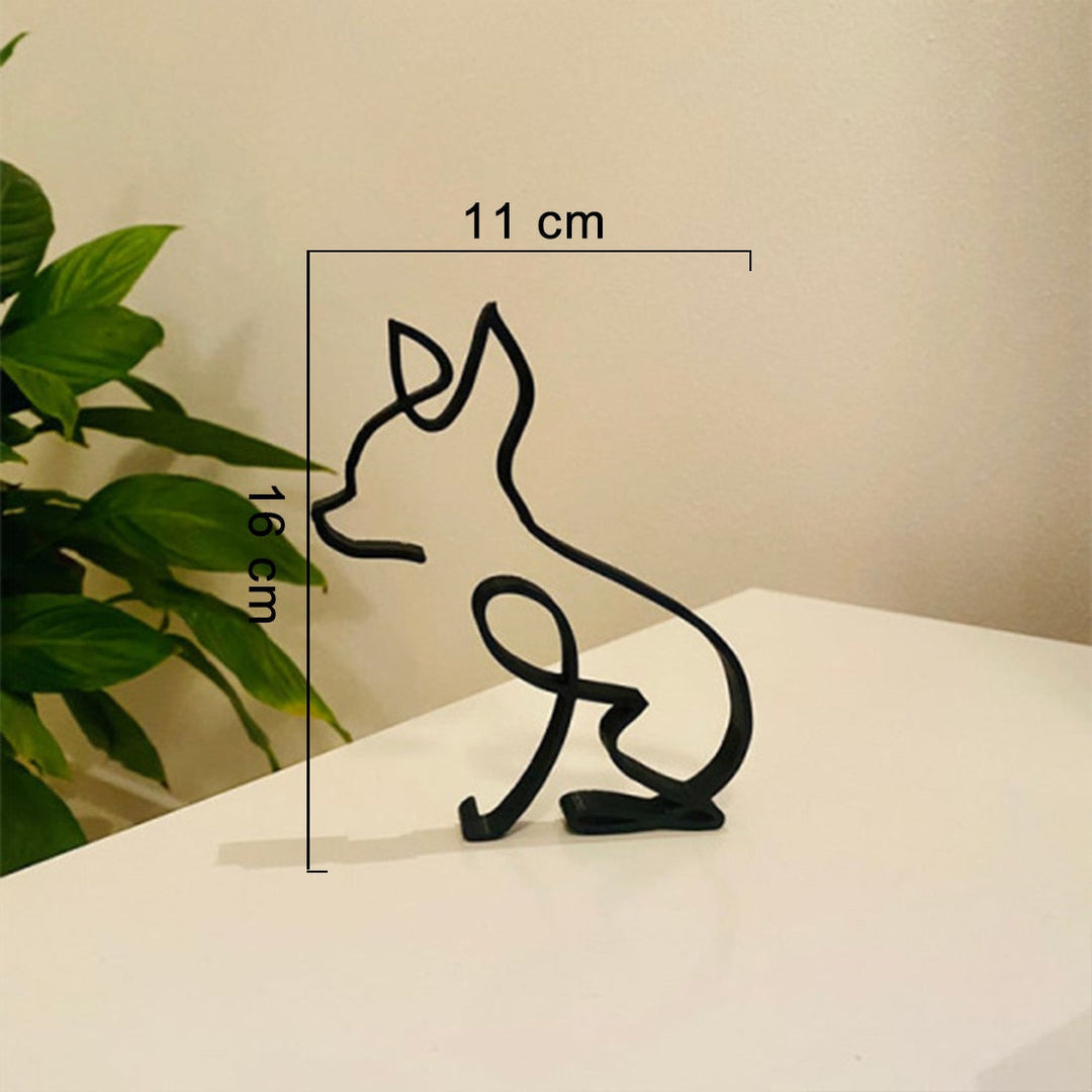 Minimalist Metal Dog Sculpture for Home and Office