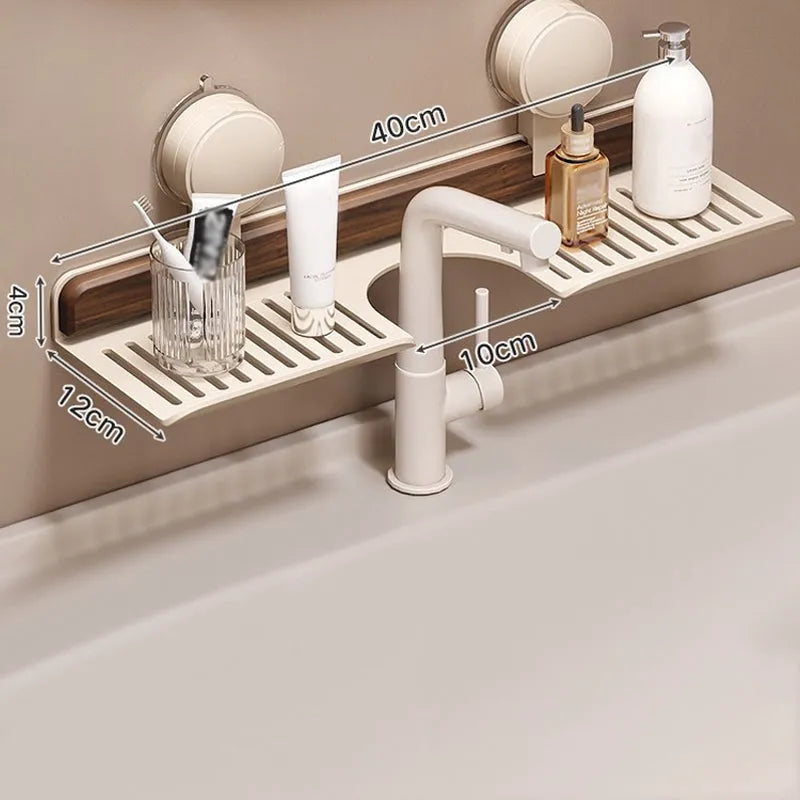 Modern baderom ledge with suck cup for smart storage