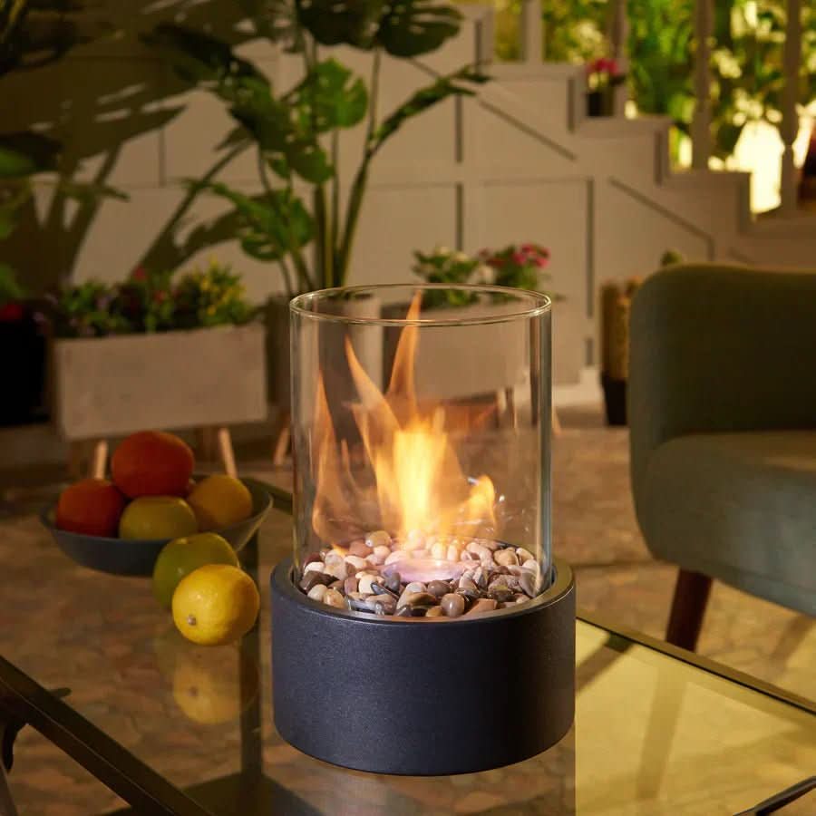 Modern table hearth for in - and out use