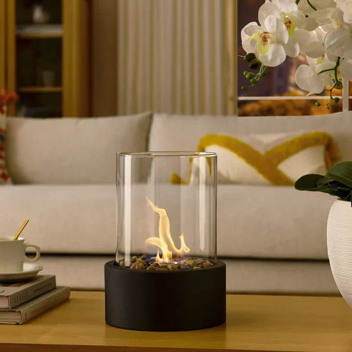Modern table hearth for in - and out use