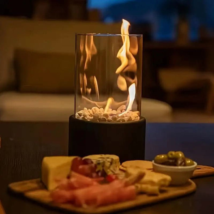 Modern table hearth for in - and out use