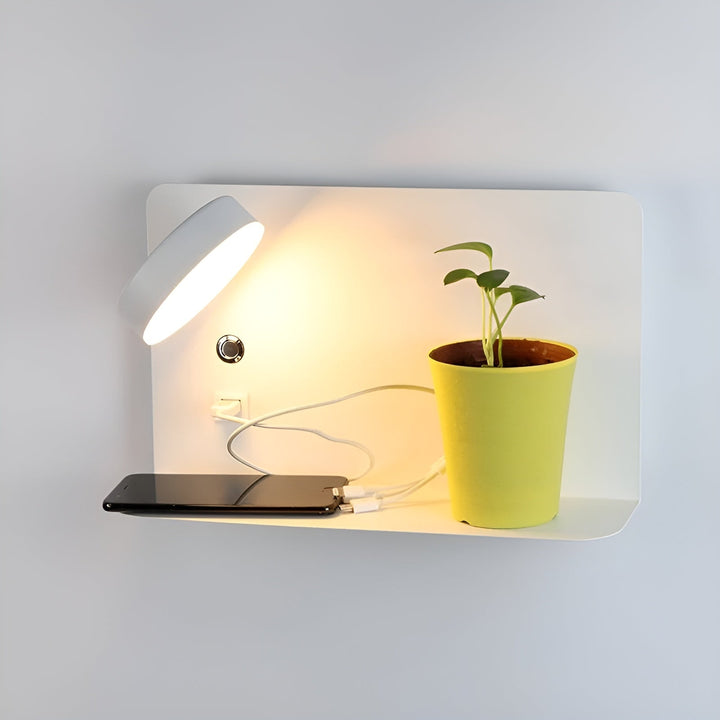 Modern Wall Lamp with USB Charger and Switch for the Home