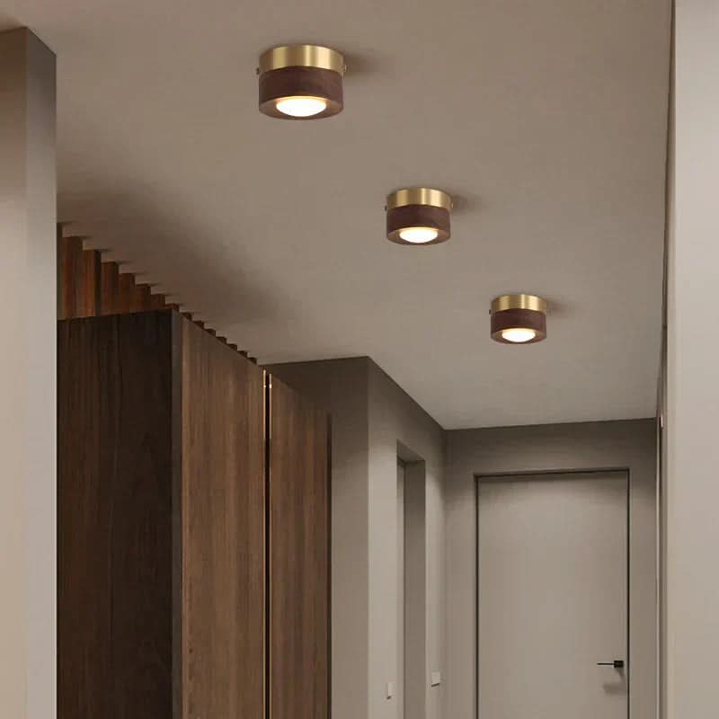 Ceiling Lamp with Warm LED &amp; Elegant Walnut Look