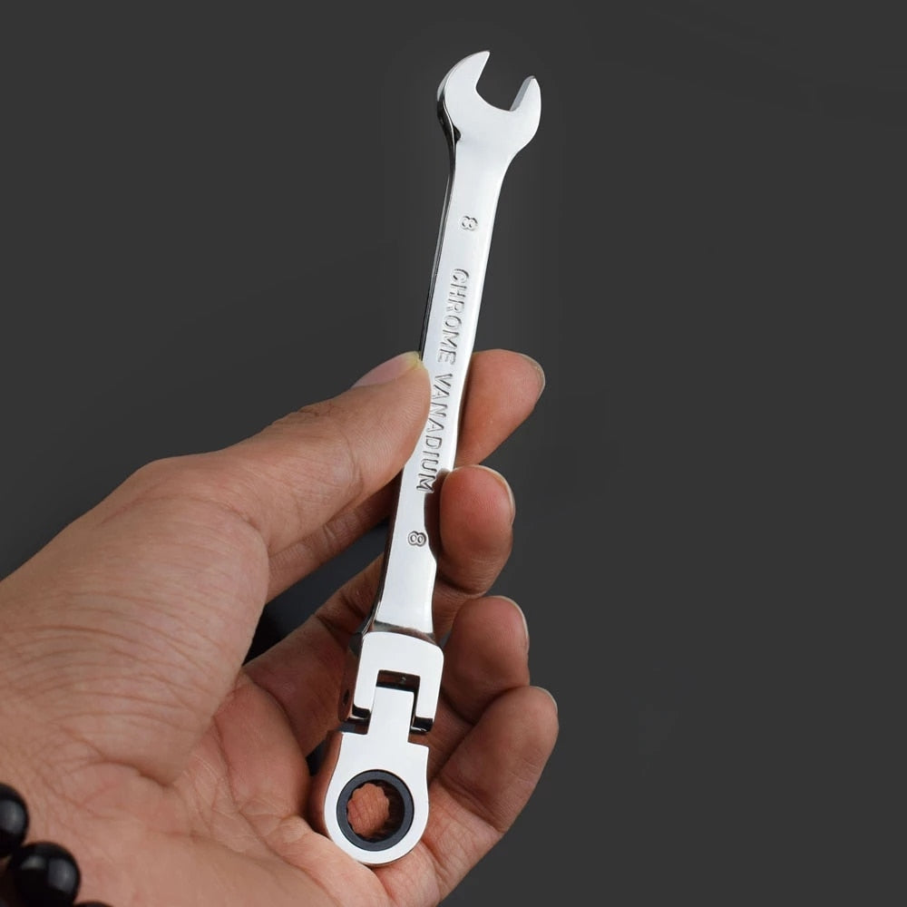 Multifunctional Ratchet Wrench with Flexible Head