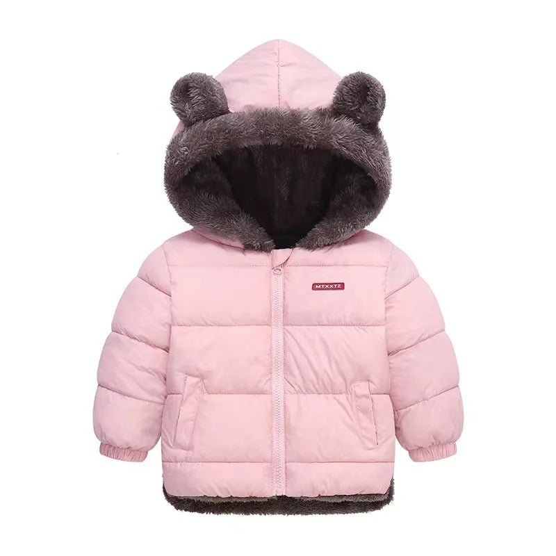 Soft kasjmir blend hood jacket for children