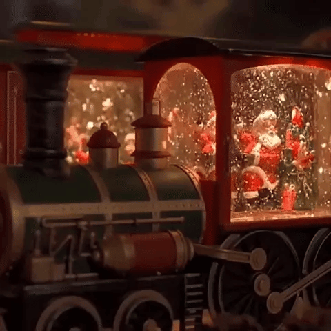 Illuminated Christmas Train with Snow Effect for a Magical Festive Atmosphere