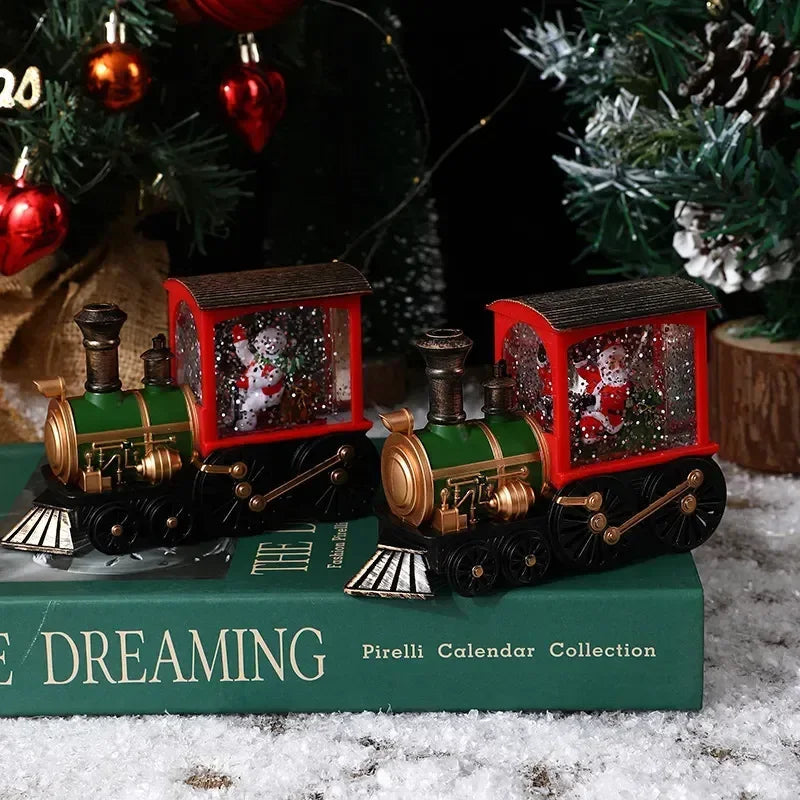 Illuminated Christmas Train with Snow Effect for a Magical Festive Atmosphere