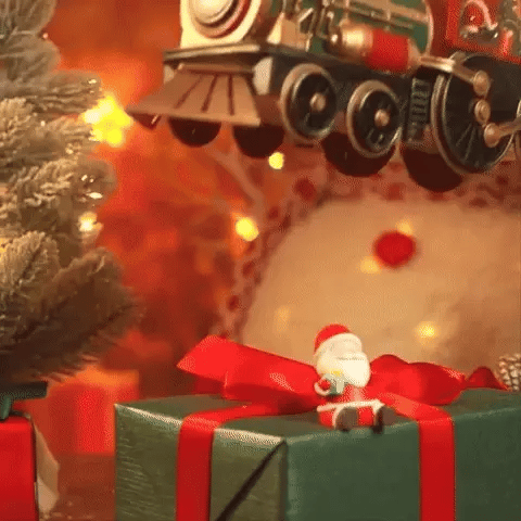 Illuminated Christmas Train with Snow Effect for a Magical Festive Atmosphere