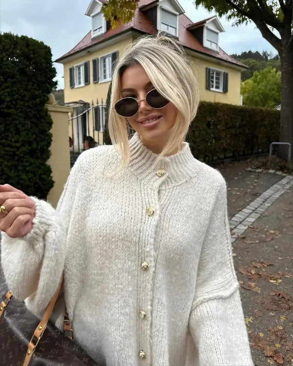 Comfortable Oversized Women Cardigan with buttons