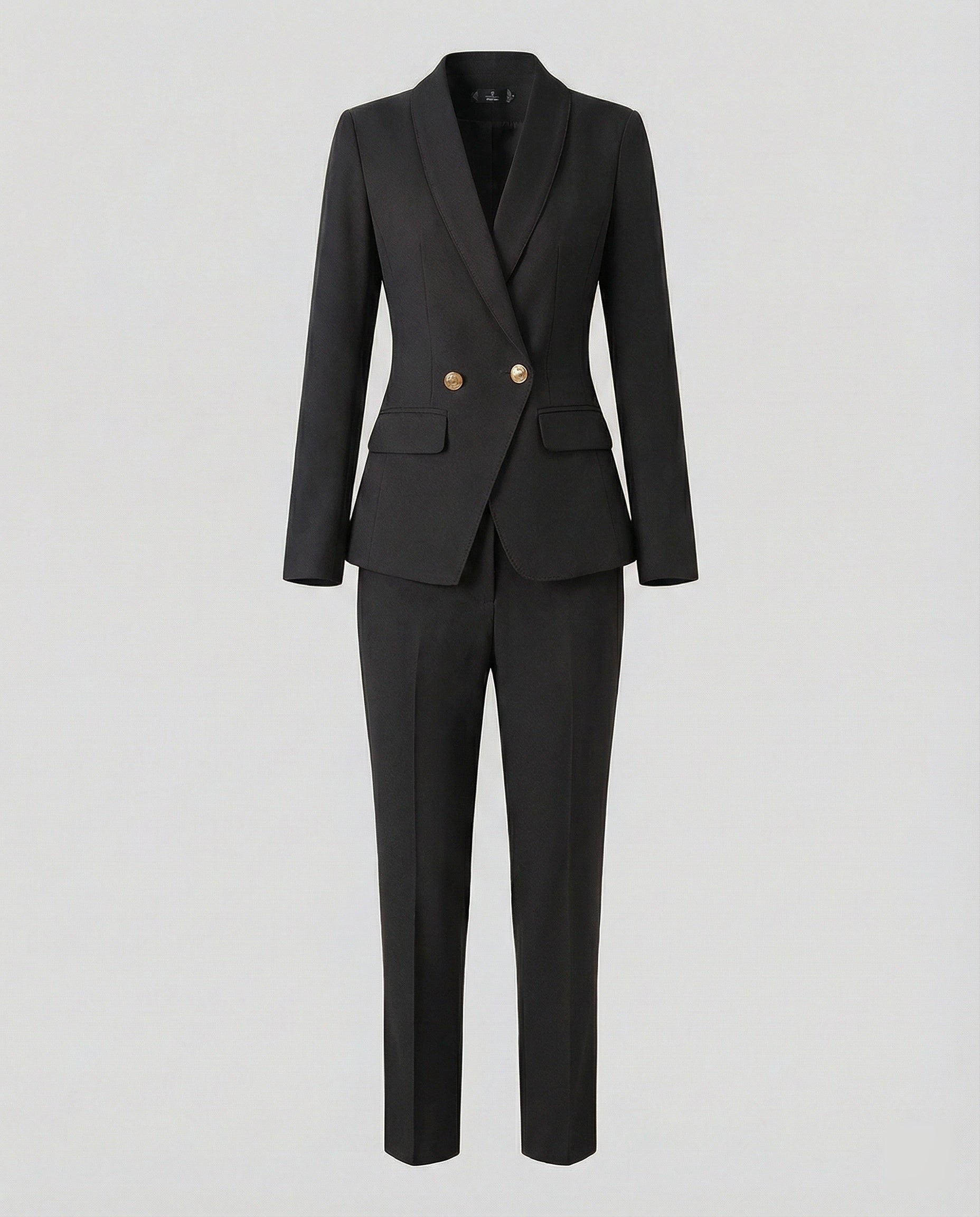 Women's Two-Piece Trouser Suit with Single-Breasted Blazer