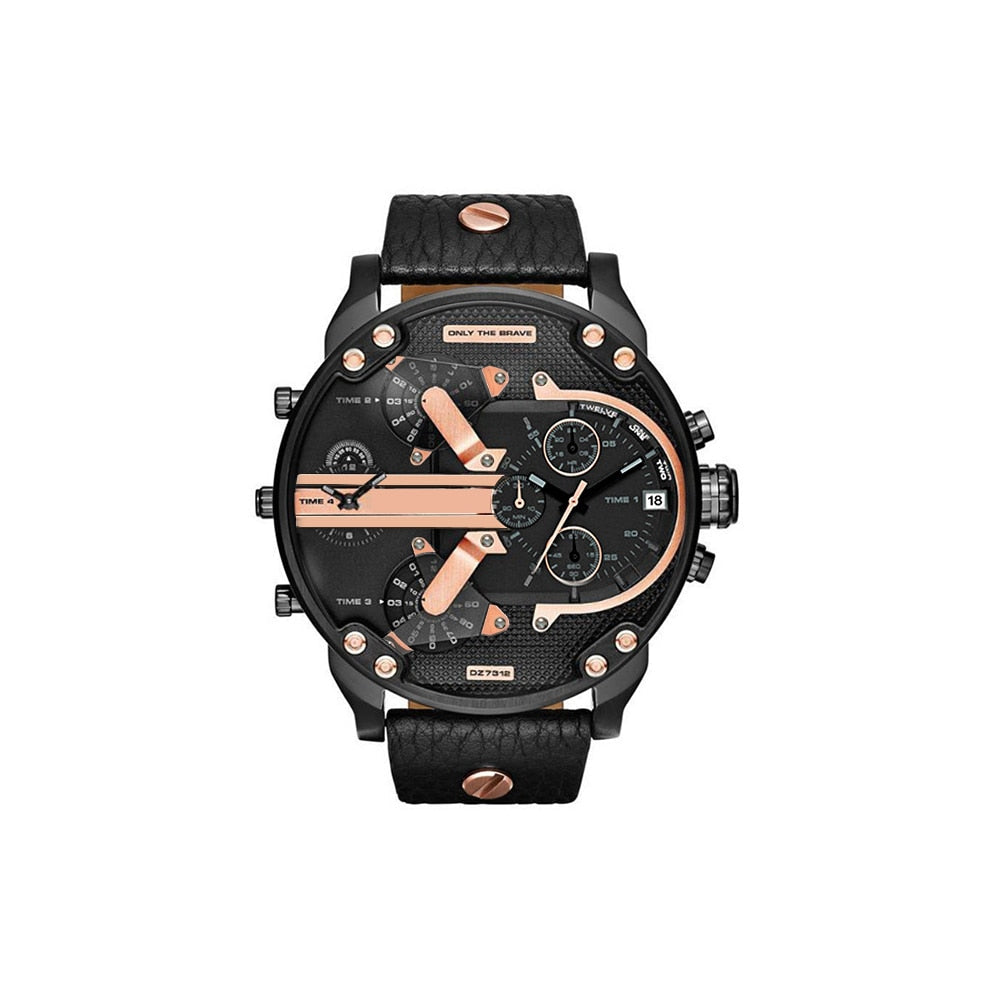 Robust herrers analogous quartz clock with krono graph and date function