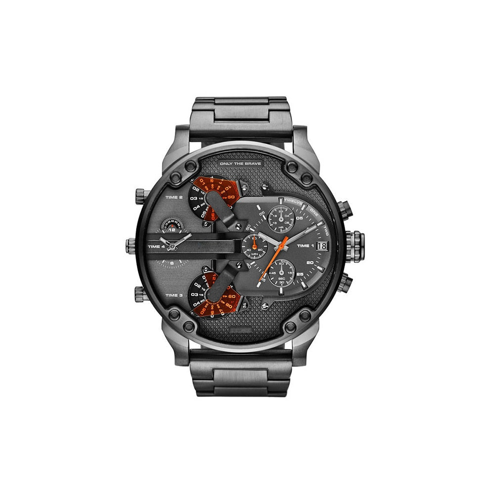 Robust herrers analogous quartz clock with krono graph and date function