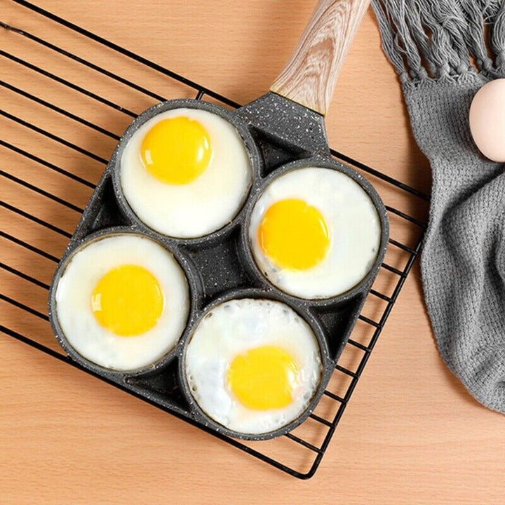 Stainless Steel Four-Egg Frying Pan with Non-Stick Coating